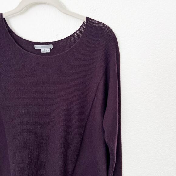 [Vince] Purple Cashmere Wool Blend Pullover Round Neck Slouchy Sweater Size XS - Picture 3 of 11
